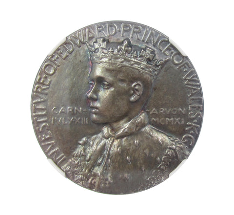 1911 Investiture Of Edward Prince Of Wales Silver Medal - NGC MS66