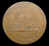 1811 Cornwall For Accommodation Cornish Penny Token - VF