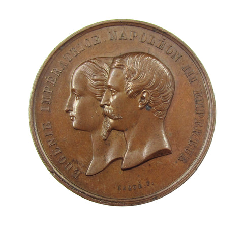 France 1855 Palace Of Industry 36mm Medal - By Caque