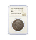 1685 Coronation Of Mary 34mm Silver Medal - NGC MS61