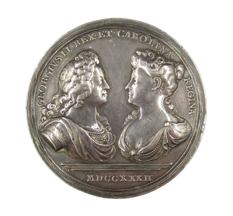 1732 George II & The Royal Family 69mm Silver Medal - By Croker