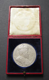 1902 Edward VII Coronation 55mm Silver Medal - Cased
