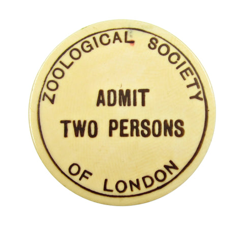 19th Century Zoological Society Of London Admission 40mm Token