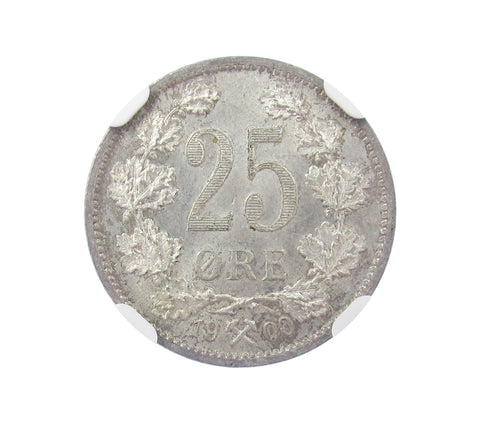 Norway 1900 25 Ore - NGC MS65