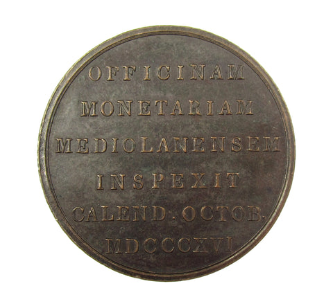Austria 1816 Archduke Visit To The Milan Mint 37mm Medal