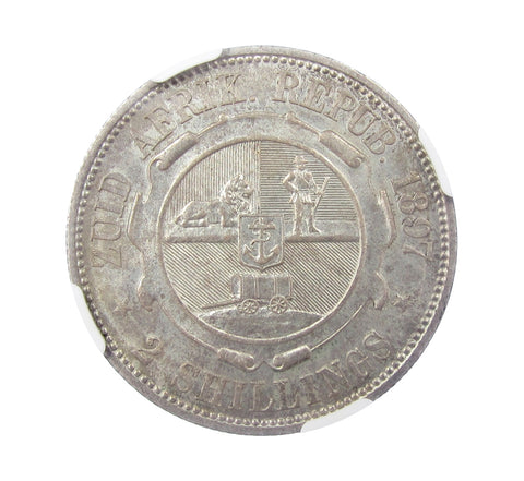 South Africa 1897 2 Shillings - NGC MS64