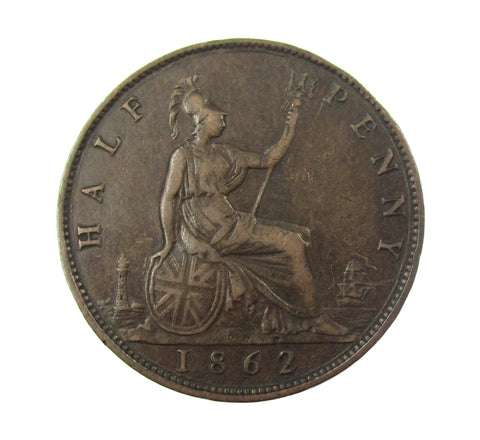 Victoria 1862 Halfpenny - Die Letter B