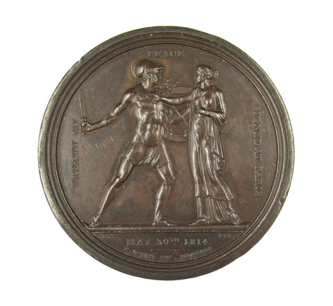 1814 Treaty Of Paris 57mm Bronze Medal - By Wyon