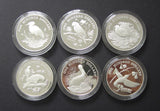 1988 Birds Of The Caribbean 6 x Silver Proof $100 Dollar Coin Set