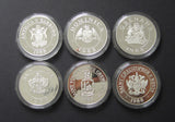 1988 Birds Of The Caribbean 6 x Silver Proof $100 Dollar Coin Set