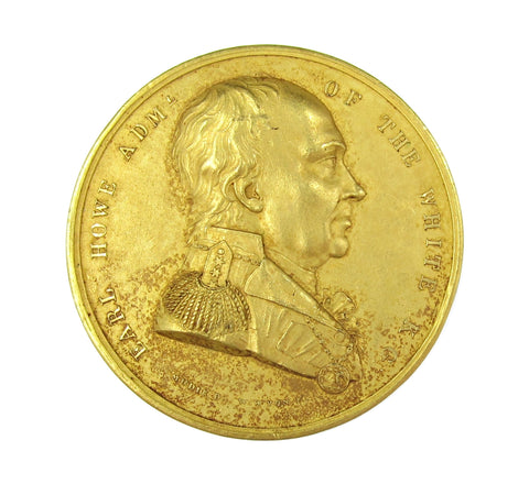 1794 Admiral Earl Howe Naval Victory 41mm Gilt Bronze Medal - By Wyon