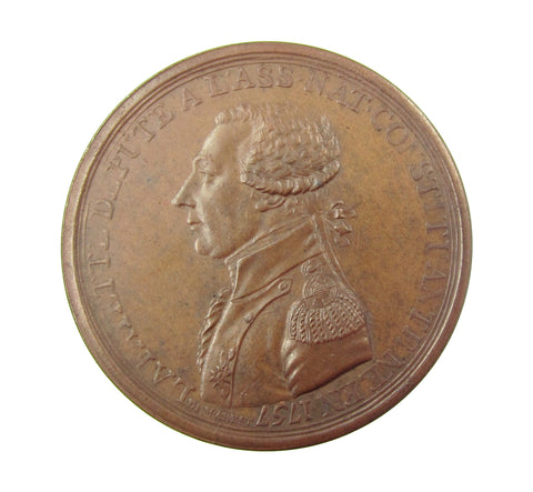 France 1791 Marquis de Lafayette 35mm Medal - NGC MS64BN