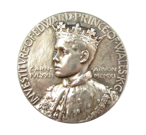 1911 Investiture Of Edward Prince Of Wales Silver Medal - Cased