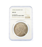 Canada 1935 $1 One Dollar - NGC MS64