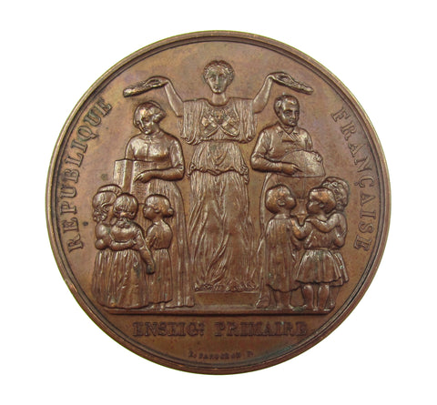 France 1887 Primary Education 51mm Award Medal - By Farochon