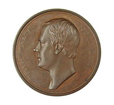 1832 Death Of Sir Walter Scott 49mm Medal - By Bain
