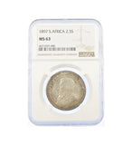 South Africa 1897 2.5 Shillings - NGC MS63