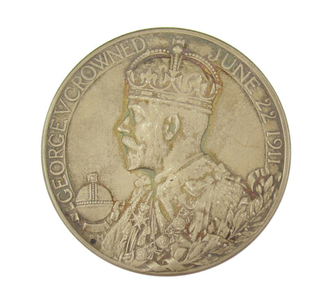 1911 George V Coronation 51mm Silver Medal - Cased