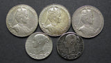 1897 & 1902 Group Of 5 x Silver Coronation / Jubilee Medals