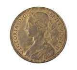 Victoria 1860 Penny - Beaded Border F6 - EF