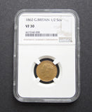 Victoria 1862 Half Sovereign - Key Date - NGC VF30