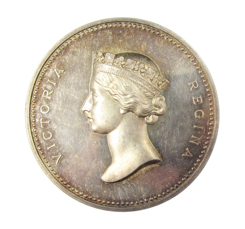 1866 Metropolitan & Provincial Exhibition 51mm Silver Medal - By Wyon