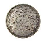 1829 London Horticultural Society 38mm Silver Banksian Medal - By Wyon