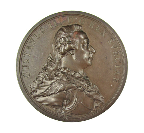 Sweden 1793 Gustav III 56mm Memorial Medal - By Kuchler