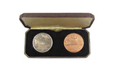 1968 R.M.S Queen Elizabeth Final Voyage Silver & Bronze Medals - Cased
