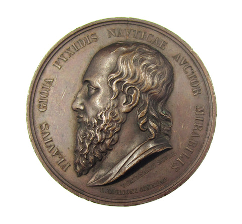 Italy 1830 Flavio Gioia Bronze 40mm Cased Medal