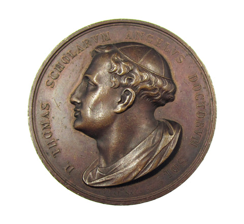 Italy 1830 Thomas Aquinas Bronze 40mm Cased Medal