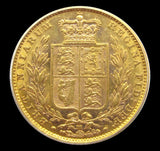 Victoria 1887 M Melbourne Shield Sovereign - PCGS AU55