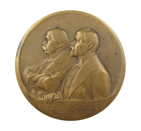 France 1918 Metz-Strasbourg Raymond Poincare 68mm Medal