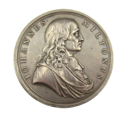 1737 Monument To John Milton 52mm Silver Medal - By Tanner