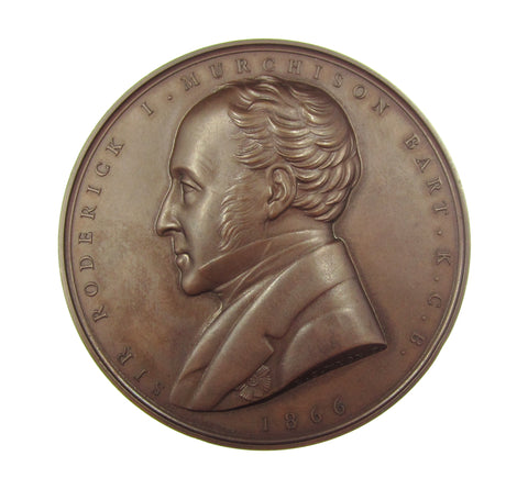 1866 Geological Society Of London Murchison 55mm Medal - By Wyon