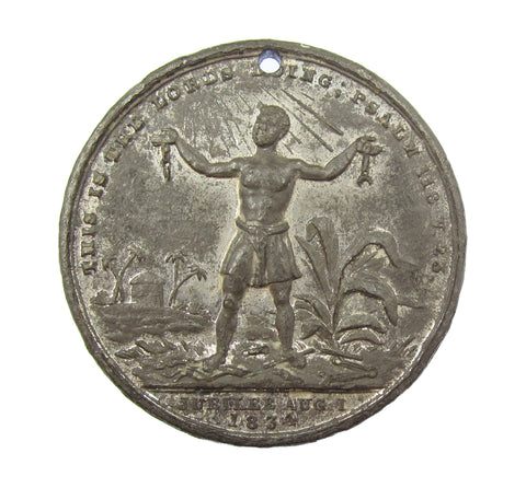 1834 Abolition Of Slavery 36mm White Metal Medal - By Davis