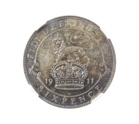 George V 1911 Proof Sixpence - NGC PF66