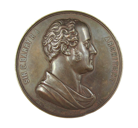 1862 Charles Barry Art Union Of London 60mm Medal - By Wiener
