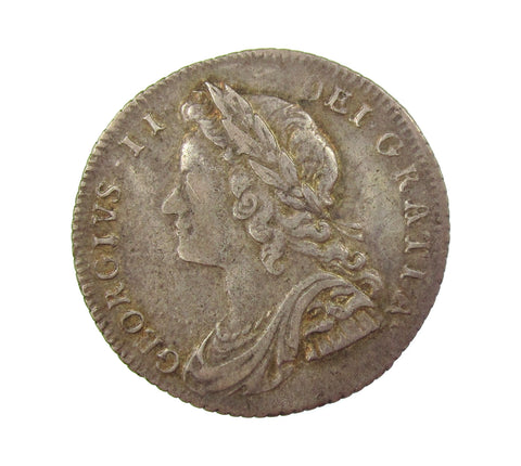 George I 1728 Sixpence - Good Fine
