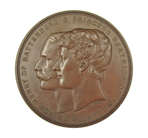 1885 Marriage Princess Beatrice & Prince Henry 64mm Medal - By Wyon
