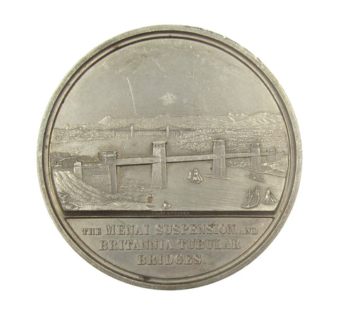 1850 Britannia Tubular Bridge Over The Menai Strait 64mm Medal