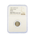 Victoria 1887 Threepence - NGC MS64