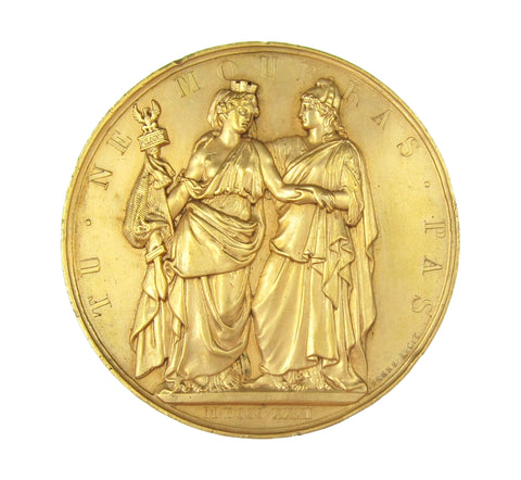 Poland 1831 Revolution 51mm Gilt Bronze Medal - By Barre