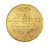 Poland 1831 Revolution 51mm Gilt Bronze Medal - By Barre