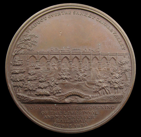 1830 Liverpool & Manchester Railway 49mm Bronze Medal - By Halliday