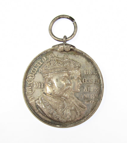 1902 Edward VII Coronation Borough Of Tenby 38mm Silver Medal
