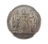 1727 Coronation Of Caroline 34mm Silver Medal - NGC MS62