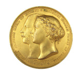 1858 Marriage Of Victoria To Frederick Of Prussia 63mm Gilt Medal - By Wyon
