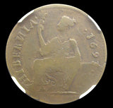 Ireland James II 1691 Limerick Halfpenny - NGC VG10