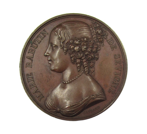 France 1816 Marie Rabutin de Sevigne 41mm Medal - By Gayrard